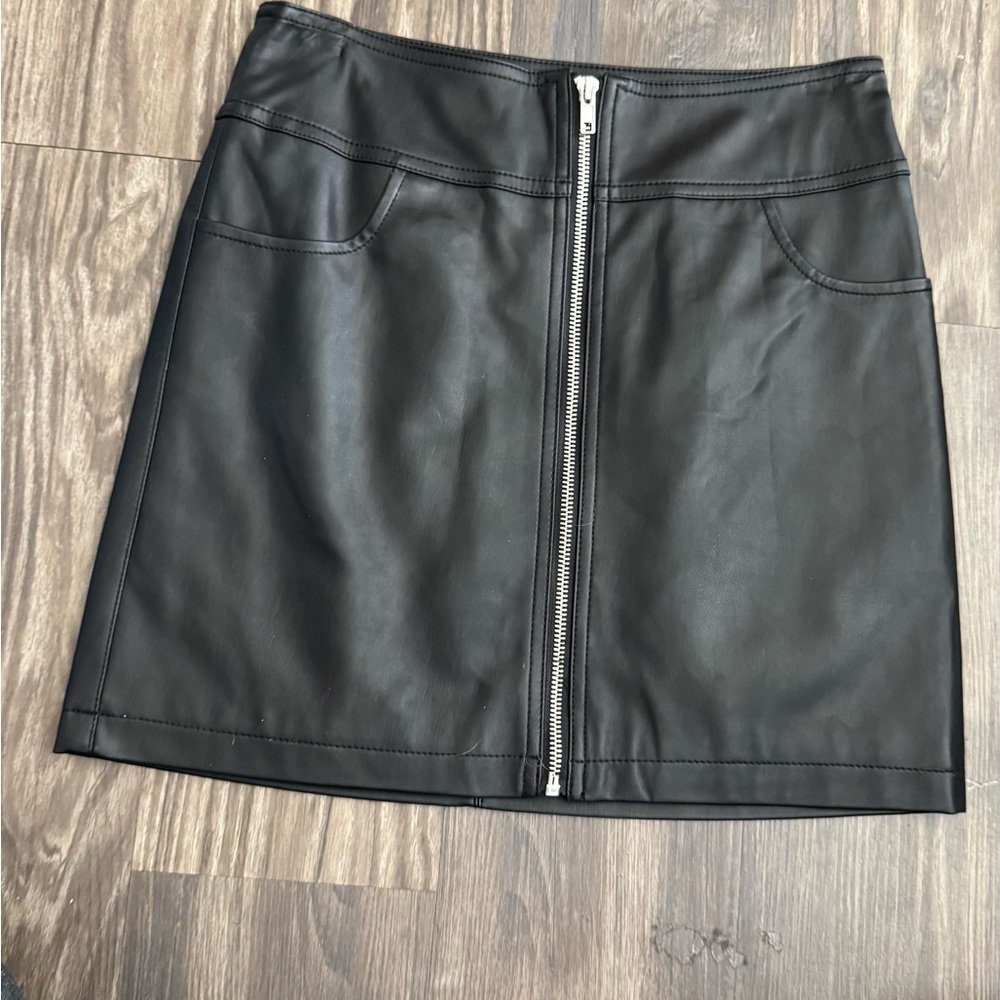 Black Leather Mini Skirt